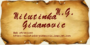Milutinka Gidanović vizit kartica